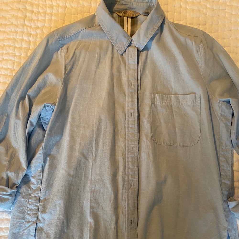 Athleta oxford blue button down